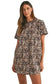 T Shirt Dresses Leopard Print T-Shirt Dress - Brown