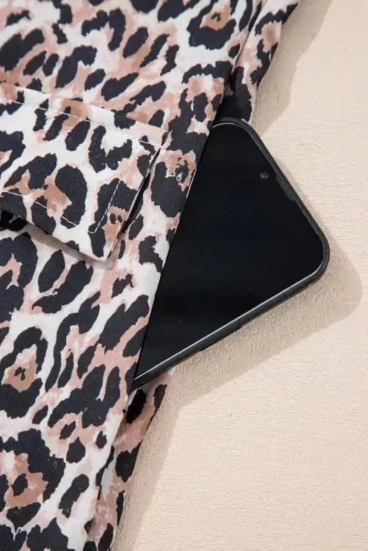 T Shirt Dresses Leopard Print T-Shirt Dress - Brown