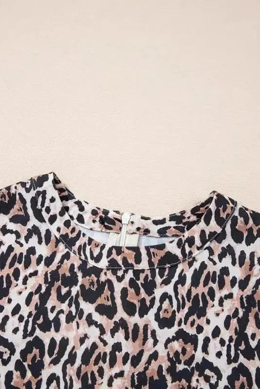 T Shirt Dresses Leopard Print T-Shirt Dress - Brown