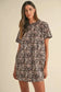 T Shirt Dresses Leopard Print T-Shirt Dress - Brown