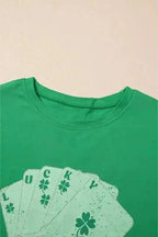 T Shirt Dresses Lucky Charm Rhinestone Dress - Bright Green