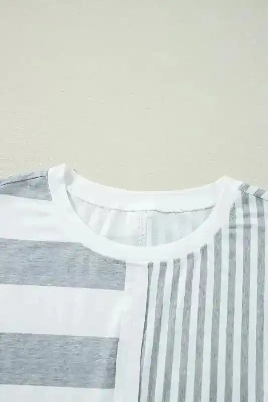 T Shirt Dresses Modern Mix T-Shirt Mini Dress - Grey