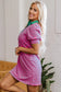 T Shirt Dresses Parisian Stripe Collared Dress - Pink