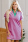 T Shirt Dresses Parisian Stripe Collared Dress - Pink