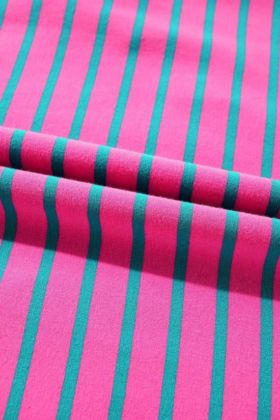 T Shirt Dresses Parisian Stripe Collared Dress - Pink