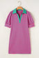 T Shirt Dresses Parisian Stripe Collared Dress - Pink