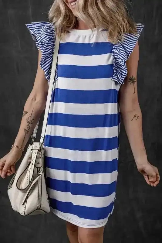 T Shirt Dresses Sooty Stripe Swirl Tunic Dress