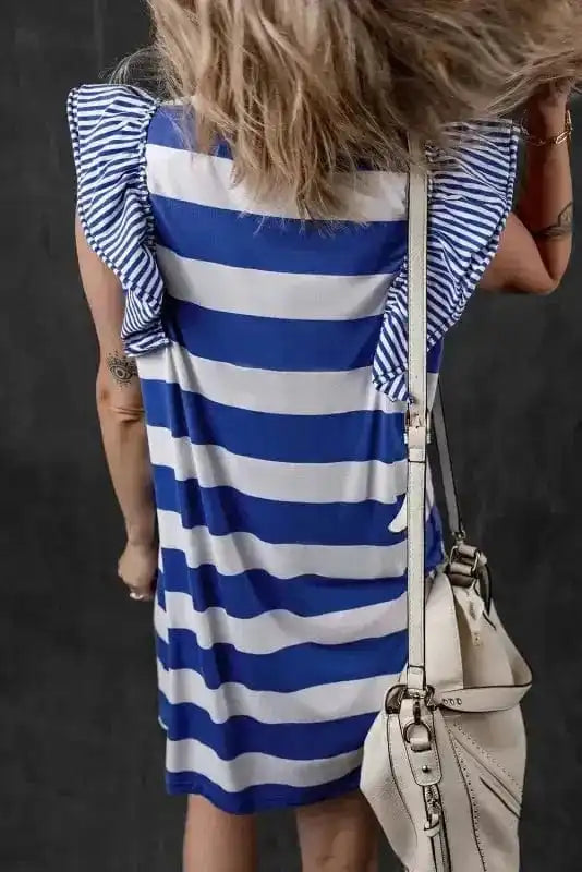 T Shirt Dresses Sooty Stripe Swirl Tunic Dress