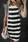 T Shirt Dresses Sooty Stripe Swirl Tunic Dress