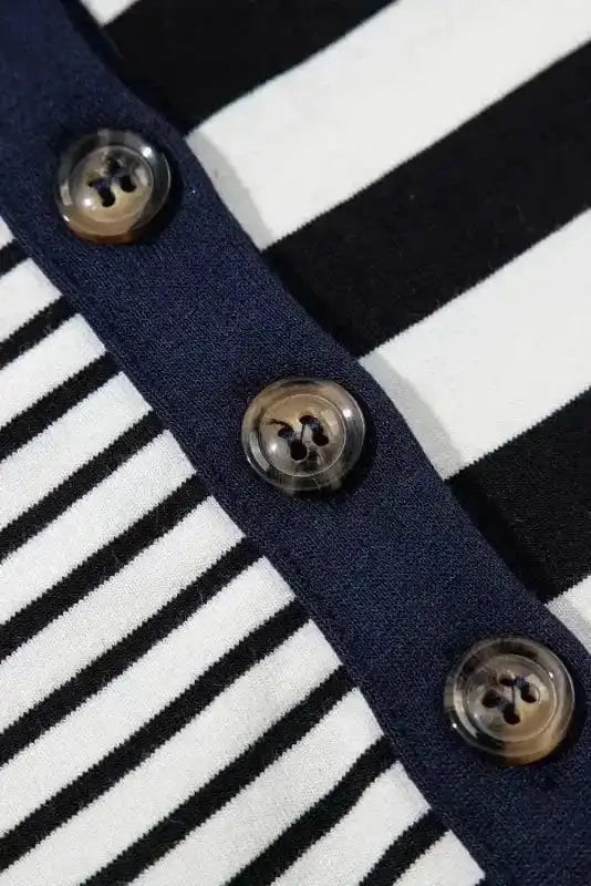 T Shirt Dresses Sport Luxe Polo Dress - Black Stripe