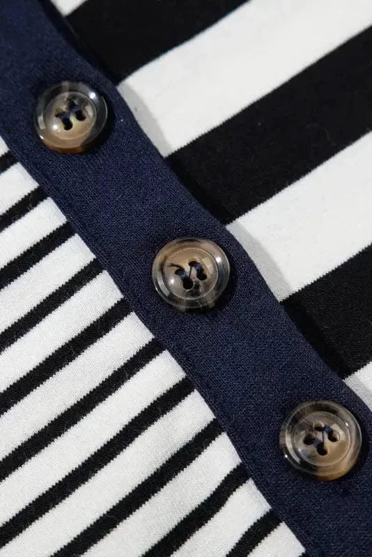 T Shirt Dresses Sport Luxe Polo Dress - Black Stripe