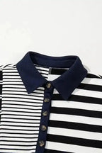 T Shirt Dresses Sport Luxe Polo Dress - Black Stripe