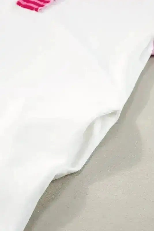 T Shirt Dresses Striped Color Block T-Shirt Dress - White