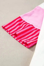 T Shirt Dresses Striped Color Block T-Shirt Dress - White