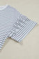 T Shirt Dresses Striped Ruffle Mini T-Shirt Dress - White