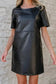 T Shirt Dresses Vegan Leather T-shirt Dress - Loose Fit