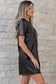 T Shirt Dresses Vegan Leather T-shirt Dress - Loose Fit