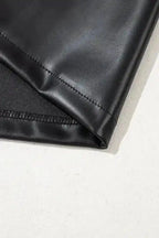 T Shirt Dresses Vegan Leather T-shirt Dress - Loose Fit