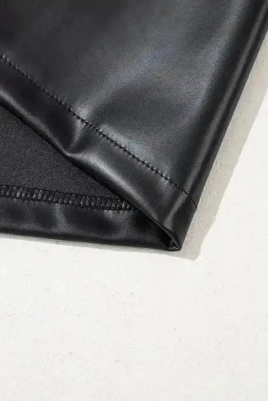 T Shirt Dresses Vegan Leather T-shirt Dress - Loose Fit
