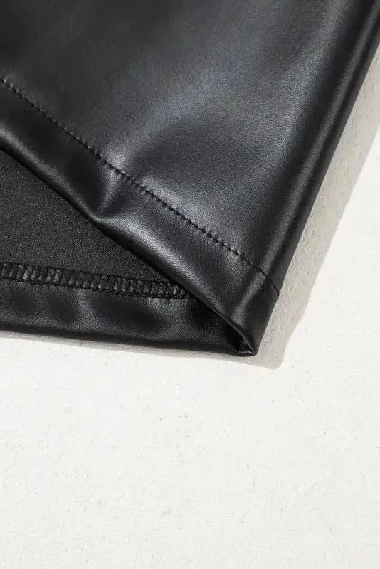 T Shirt Dresses Vegan Leather T-shirt Dress - Loose Fit
