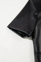 T Shirt Dresses Vegan Leather T-shirt Dress - Loose Fit