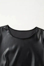 T Shirt Dresses Vegan Leather T-shirt Dress - Loose Fit