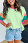 T-Shirts Green / S / 95%Cotton+5%Elastane Oversized Stitched Top