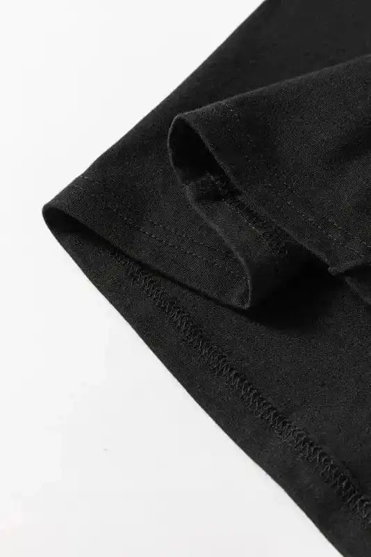 Tank Tops Black Crew Neck Pleated Tank Top