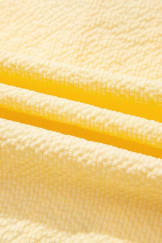 Tank Tops Fashionfitz Yellow Pleated Tank Top for Women