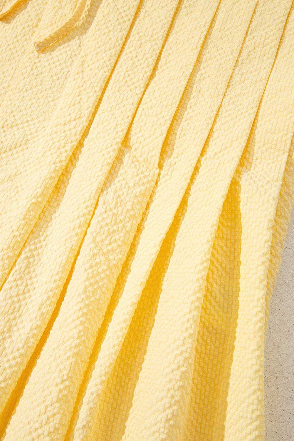 Tank Tops Fashionfitz Yellow Pleated Tank Top for Women