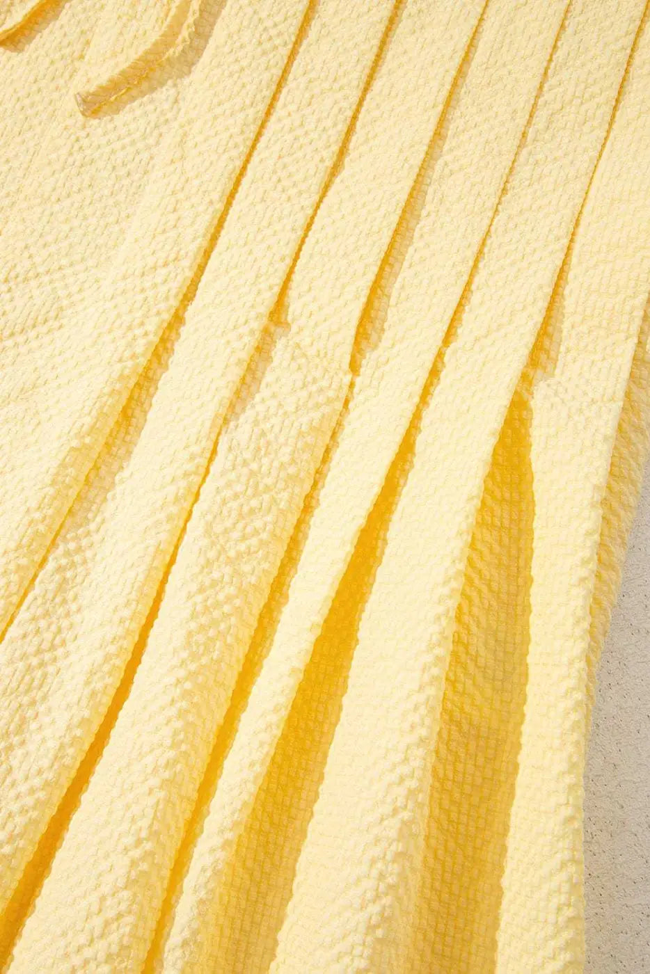 Tank Tops Fashionfitz Yellow Pleated Tank Top for Women