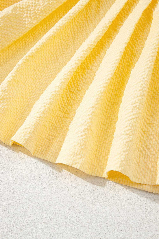 Tank Tops Fashionfitz Yellow Pleated Tank Top for Women