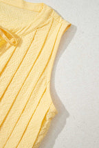 Tank Tops Fashionfitz Yellow Pleated Tank Top for Women