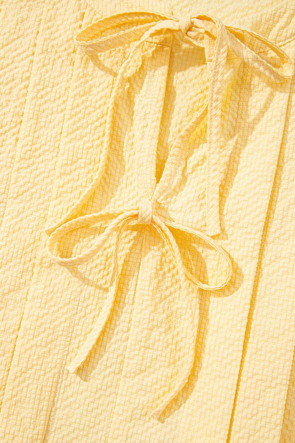 Tank Tops Fashionfitz Yellow Pleated Tank Top for Women