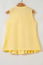 Tank Tops Fashionfitz Yellow Pleated Tank Top for Women