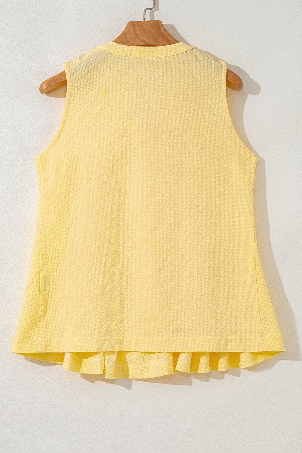Tank Tops Fashionfitz Yellow Pleated Tank Top for Women