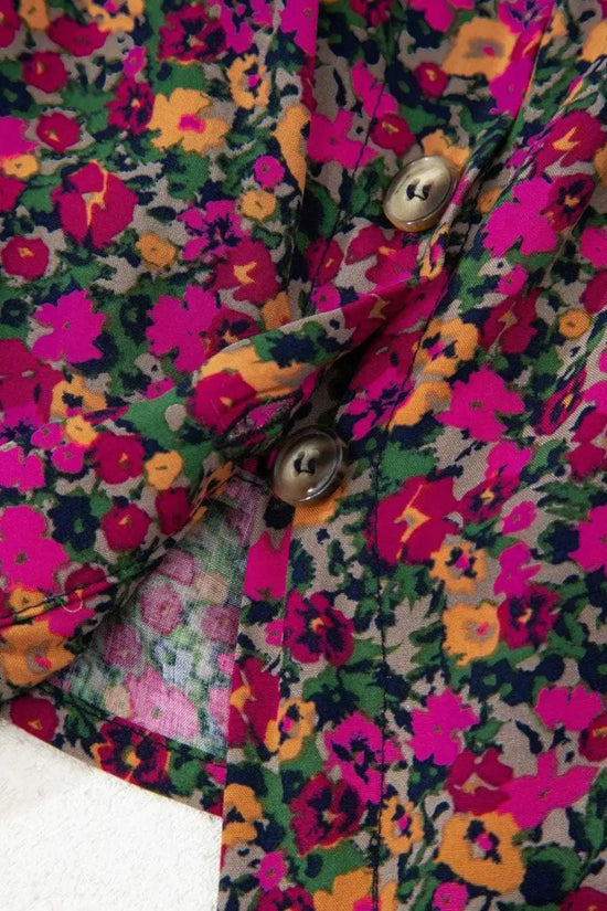 Tank Tops Floral Tank Top - Rose Boho Frilled Straps