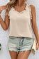 Tank Tops Frilly Trim Tank Top in Parchment – Feminine, Wrinkle-Resistant, Vegan-Friendly