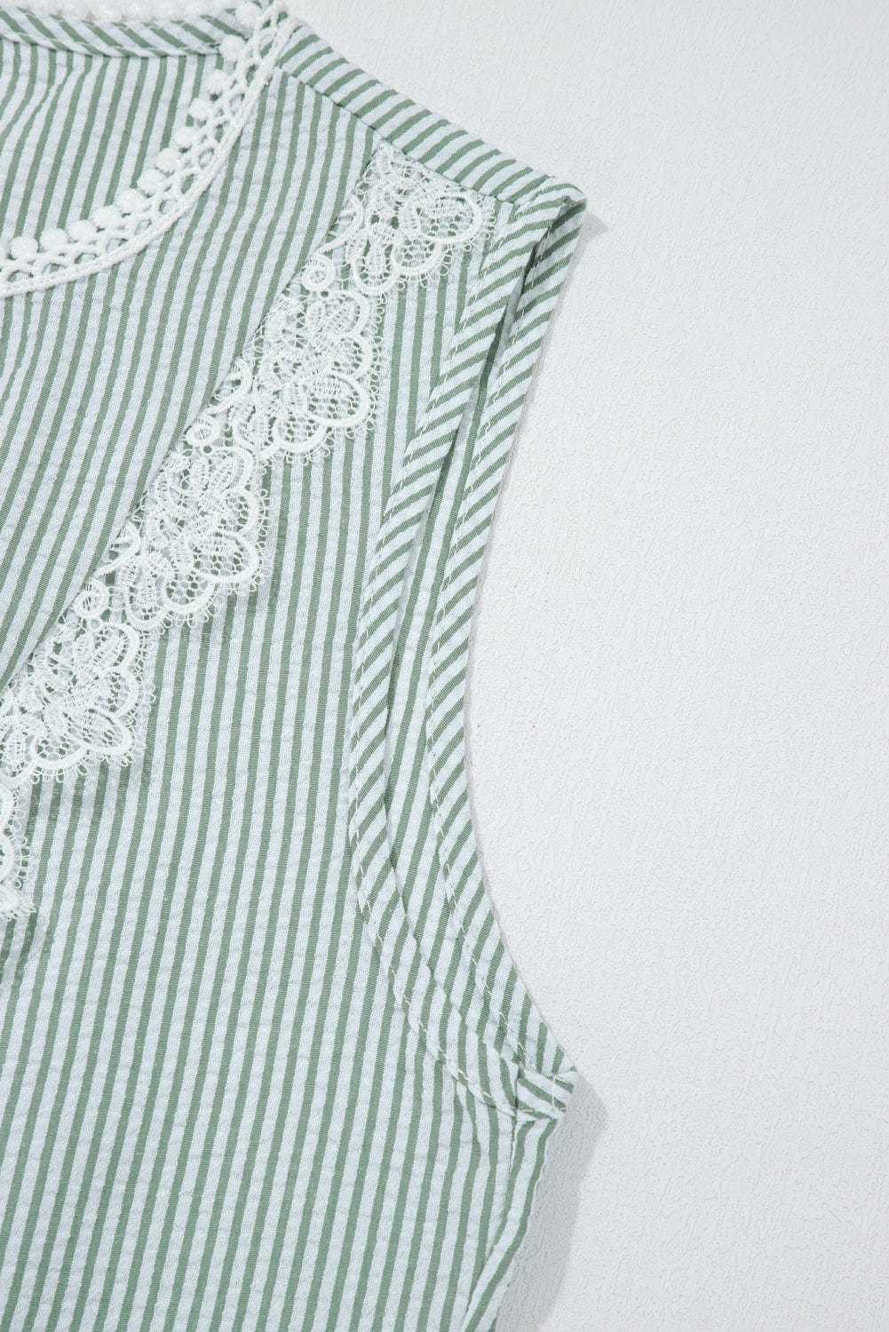 Tank Tops Lace Stripe Tank Top