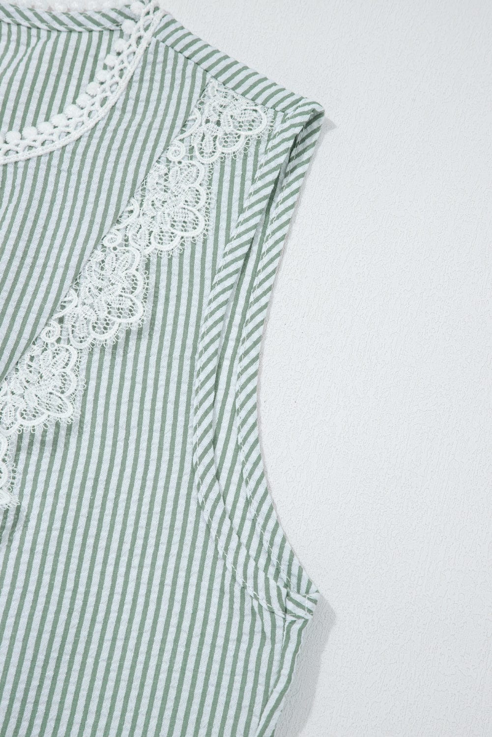 Tank Tops Lace Stripe Tank Top