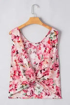 Tank Tops Pastel Backless Floral Top