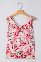 Tank Tops Pastel Backless Floral Top