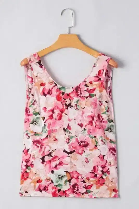 Tank Tops Pastel Backless Floral Top