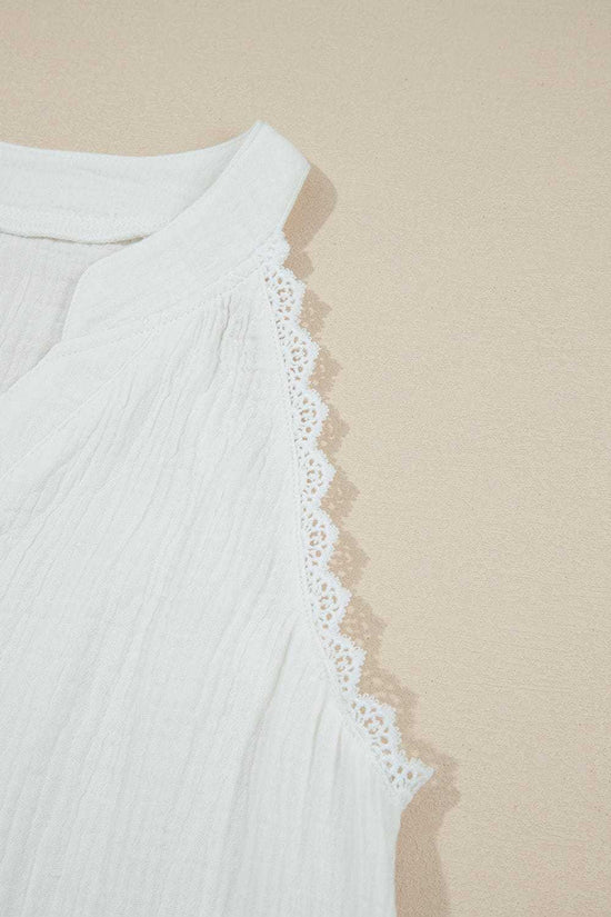 Tank Tops White Lace Trim Tank Top