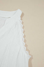 Tank Tops White Lace Trim Tank Top