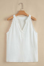 Tank Tops White Lace Trim Tank Top