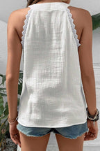 Tank Tops White Lace Trim Tank Top