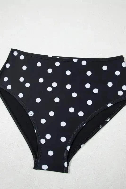 Tankinis Black Polka Dot Tankini Set
