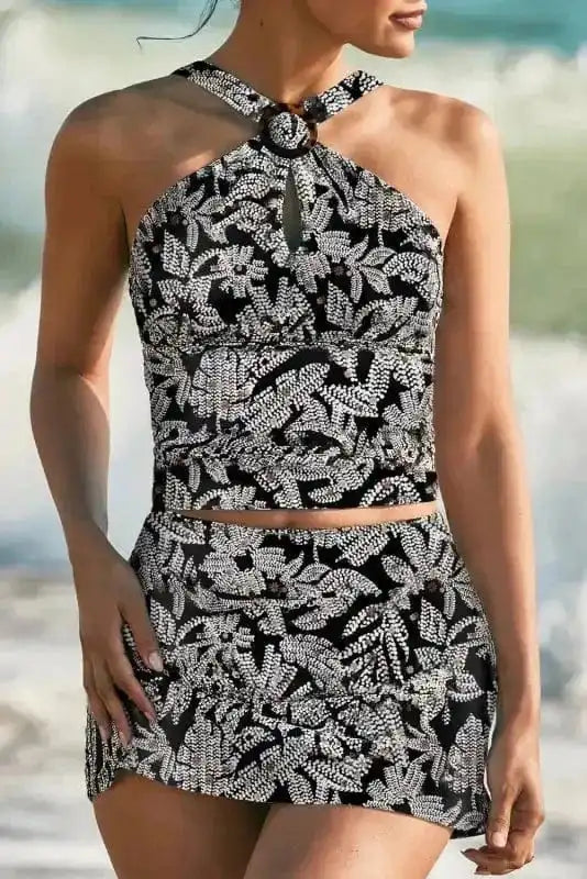 Tankinis Black Splash Skirt Tankini