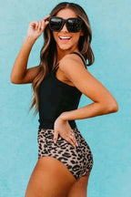 Tankinis Black Square Neck Tankini Set – Sleeveless Swimwear